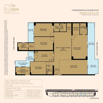 Floor Plan in 4 BHK Apartment at Gaurs The Islands, Jaypee Greens – for Sale