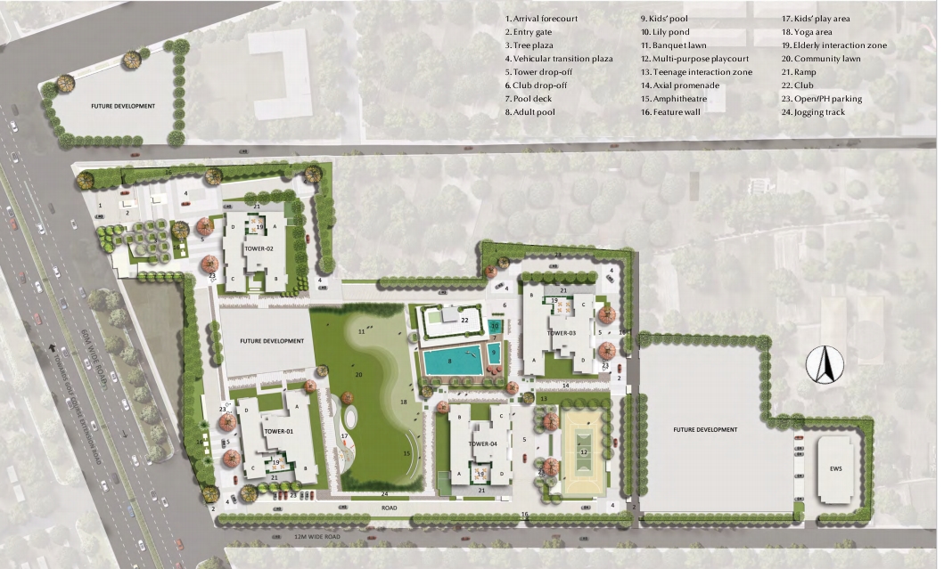 4 BHK + Servant Room Apartment For Sale in Emaar Urban Oasis