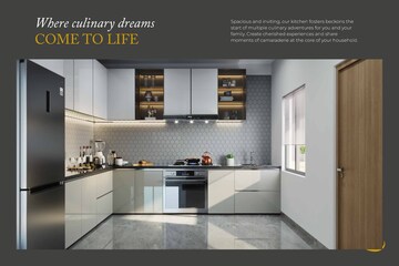 Kitchen in 3 BHK Apartment at Ananda The Legacey, Manikonda – for Sale