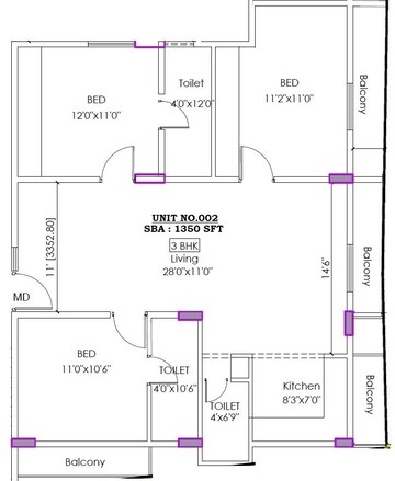 3 BHK Apartment – Map Location View at Sarjapur - for Sale