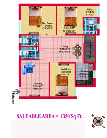 Master Plan in 3 BHK Apartment at Rudrapur – for Sale