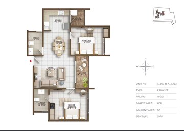 Floor Plan in 3 BHK Apartment at Kolar Road – for Sale