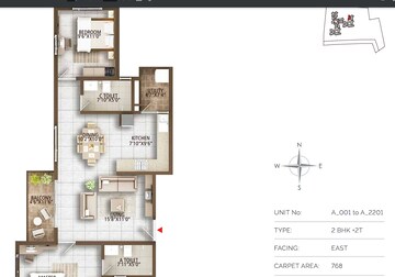 Floor Plan in 3 BHK Apartment at Kolar Road – for Sale