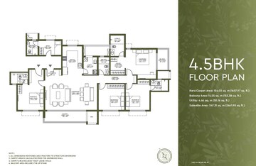 Floor Plan in 4 BHK Apartment at Godrej Lakeside Orchard, Sarjapur Road – for Sale