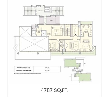 Floor Plan in 3.5 BHK Apartment at Ireo Gurgaon Hills, Gurgaon Faridabad Road – for Sale