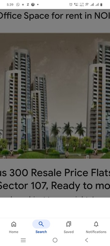 Master Bedroom in 3 BHK Apartment at 3C Lotus 300, Sector 107 – for Rent