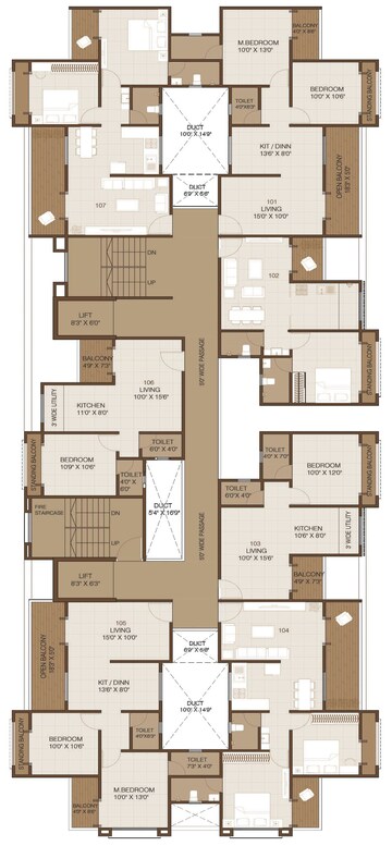 Floor Plan in 1 BHK Apartment at Mayuri Adhinathpuram, Undri – for Sale