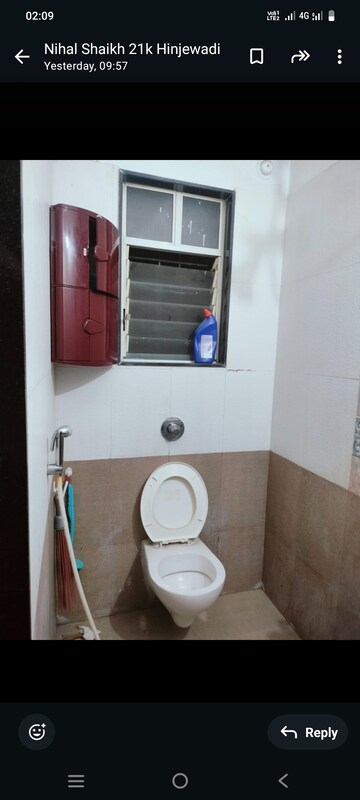 Bathroom in 1 BHK Apartment at RR Akshay Residency, Wakad – for Rent