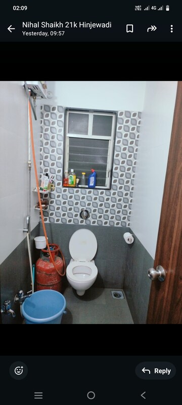 Bathroom in 1 BHK Apartment at RR Akshay Residency, Wakad – for Rent