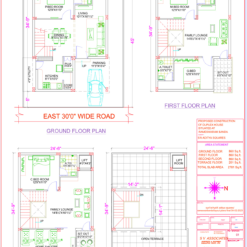 Floor Plan in 3 BHK Villa at Rameshwar Banda – for Sale