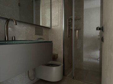 Bathroom in 3 BHK Apartment at Lodha The World Towers World One Tier 2, Worli – for Rent