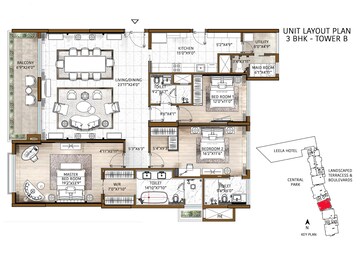 Floor Plan in 3 BHK Apartment at Hegde Nagar – for Sale