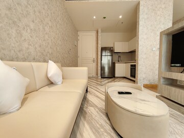 Living Room in 2 BHK Apartment at Bhartiya Leela Residences, Thanisandra Main Road – for Rent