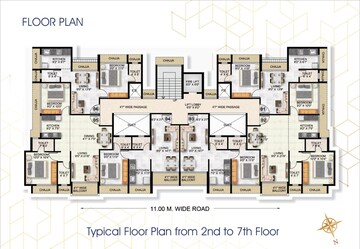 Floor Plan in 2 BHK Apartment at Pushpak Palladium, Kharghar Sector 11 – for Sale