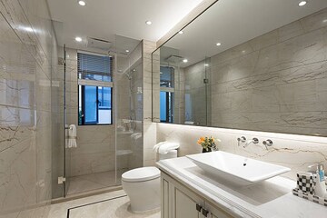 Attached Bathroom in 3 BHK Apartment at Prestige Heights Raj Nagar Extension, Raj Nagar Extension – for Sale