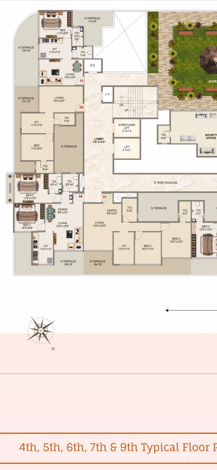 Floor Plan, vadghar 1 Bedroom 419 Sq.Ft. Apartment In Vadghar Navi Mumbai 8041310