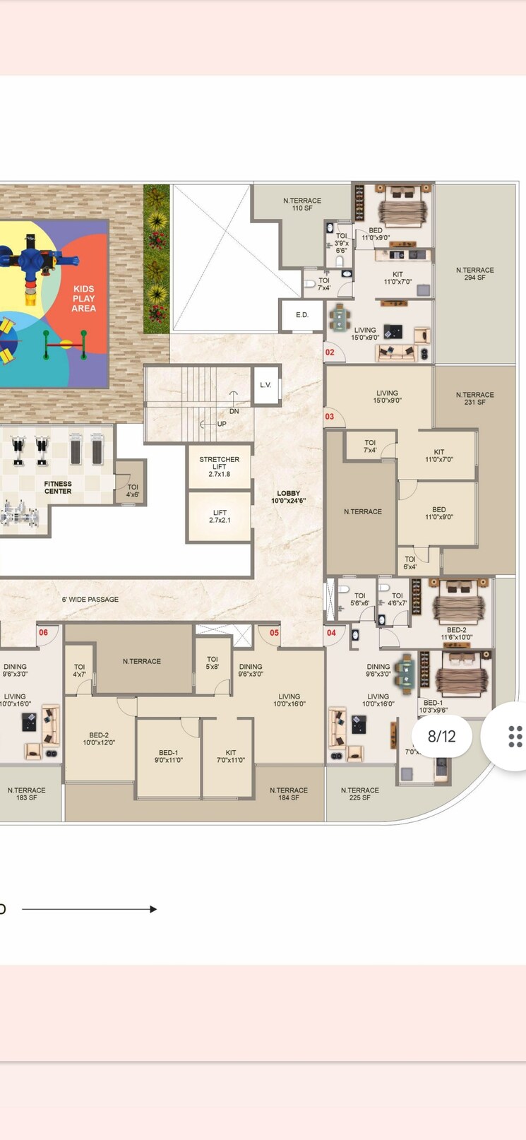 Floor Plan, apex-aarambh 2 Bedroom 602 Sq.Ft. Apartment In Vadghar Navi Mumbai 8041329