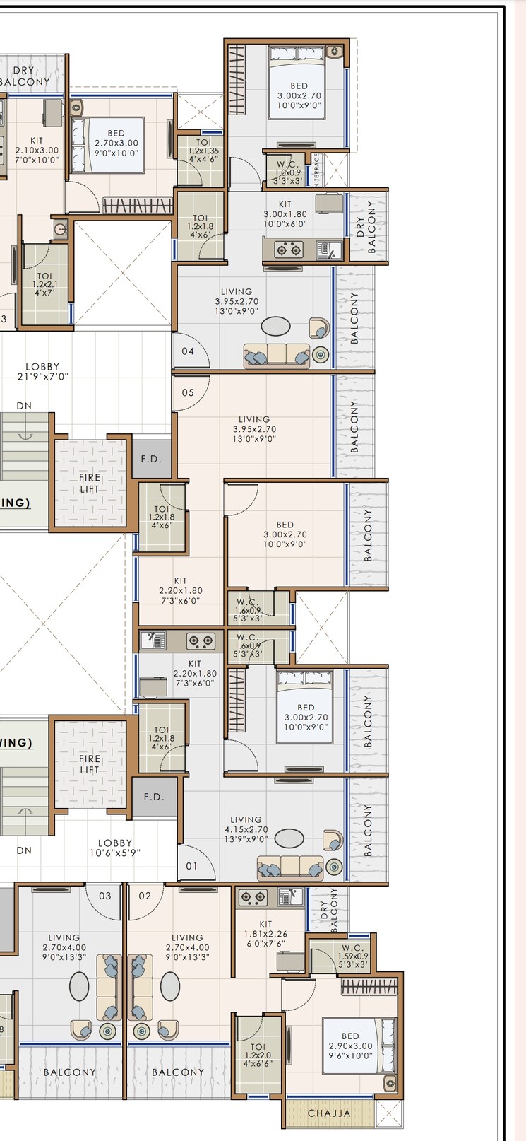 Floor Plan, pushpak nagar 1 Bedroom 658 Sq.Ft. Apartment In Pushpak Nagar Navi Mumbai 8042508