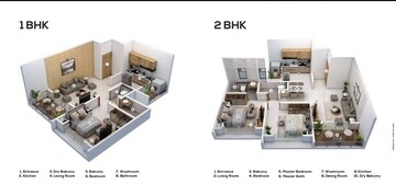 Floor Plan in 1 BHK Apartment at Lotus Urban Hills, Shilphata – for Sale