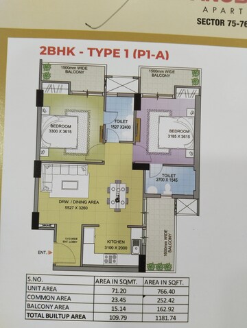 2 BHK Apartment For Sale in SLF Anushree, Sector 75
