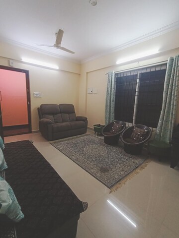 Living Room in 3 BHK Apartment at Tetra Grand Green Aspire Thanisandra, Thanisandra – for Rent