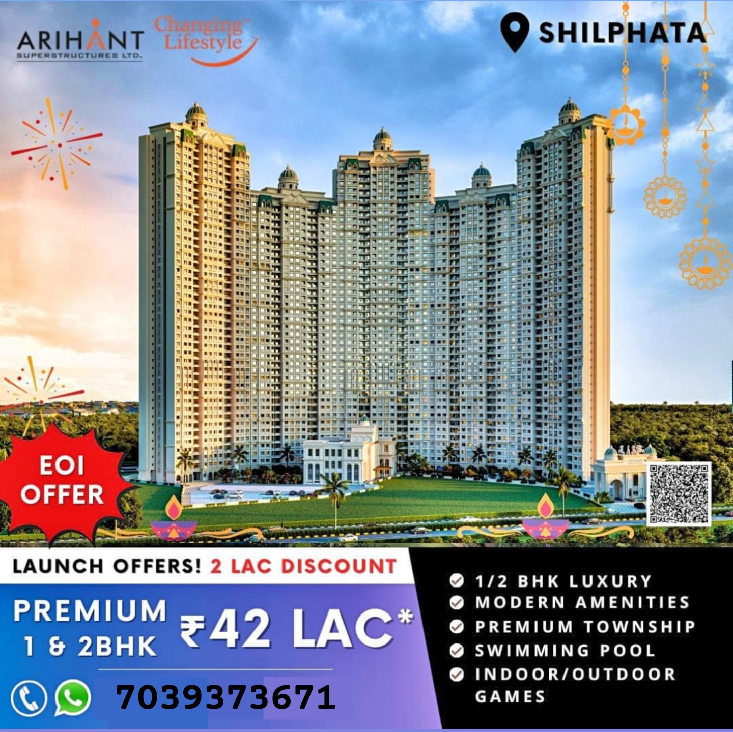 1 BHK + Study Room Apartment For Sale in Arihant Avanti