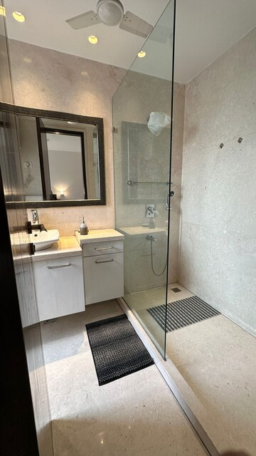 Bathroom in 3.5 BHK Apartment at Defence Colony – for Rent