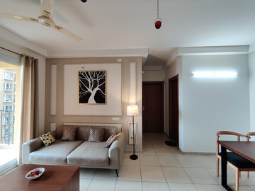 Living Room in 2.5 BHK Apartment at Bhartiya Nikoo Homes, Thanisandra Main Road – for Rent