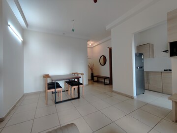 Living Room in 2.5 BHK Apartment at Bhartiya Nikoo Homes, Thanisandra Main Road – for Rent
