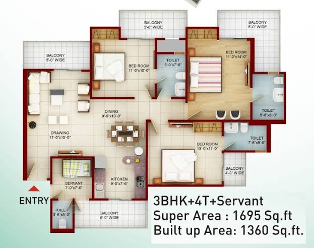 3.5 BHK + Servant Room Apartment For Sale in Saviour Green Arch