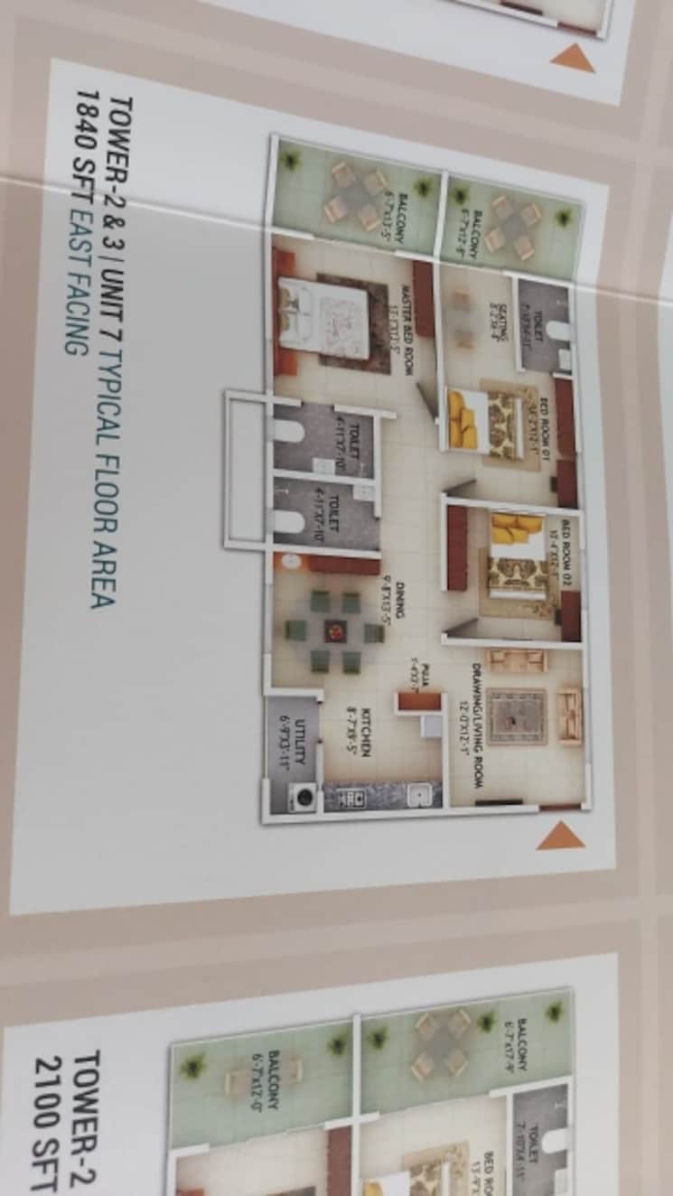 Floor Plan, mahaveer-crystal-garden 4 Bedroom 5345 Sq.Ft. Apartment In Attapur Hyderabad 8047486