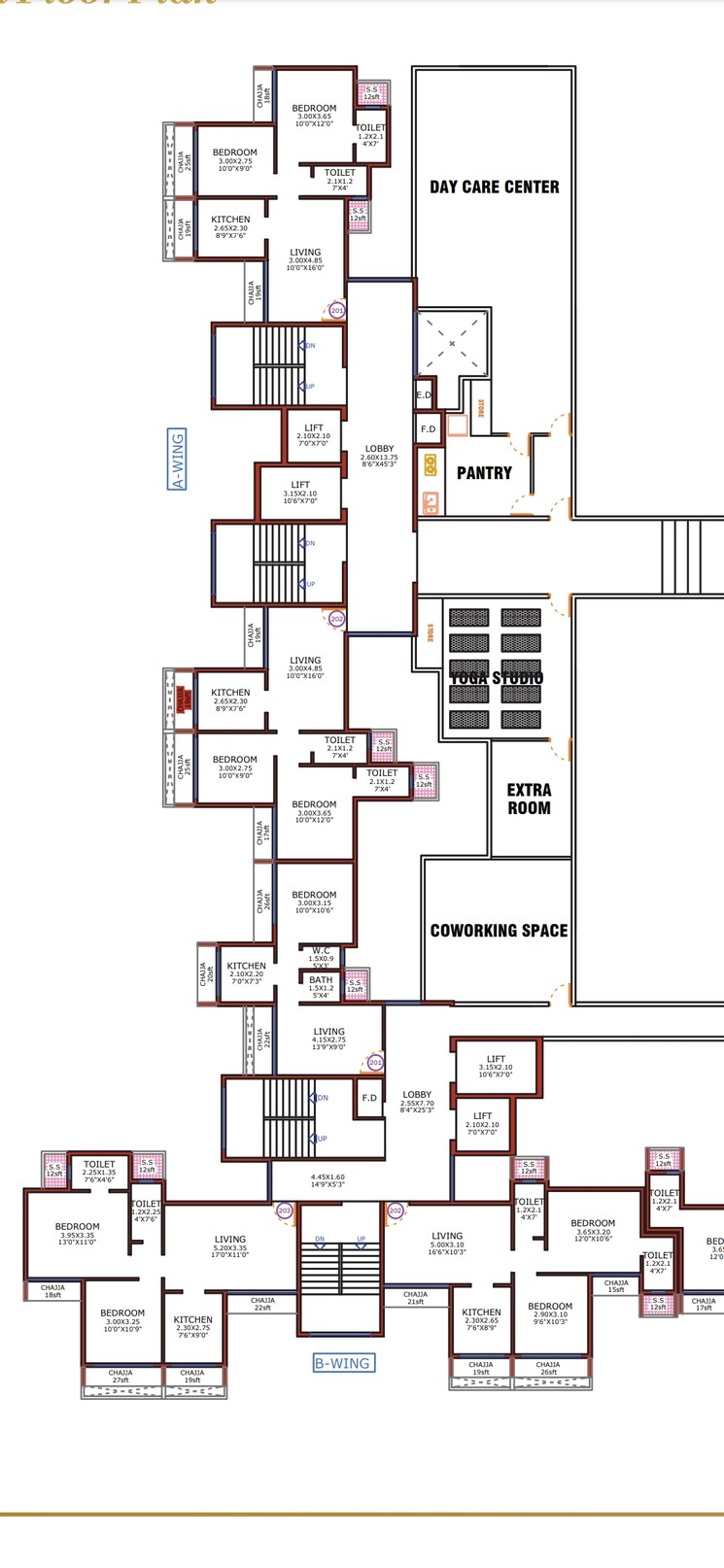 Floor Plan, sector 39 kharghar 1 Bedroom 700 Sq.Ft. Apartment In Sector 39 Kharghar Navi Mumbai 8047743