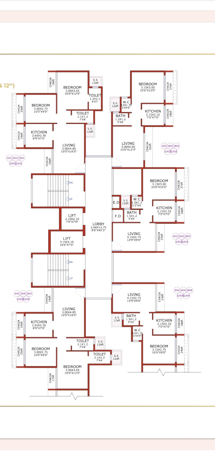 Floor Plan, sector 39 kharghar 1 Bedroom 700 Sq.Ft. Apartment In Sector 39 Kharghar Navi Mumbai 8047743