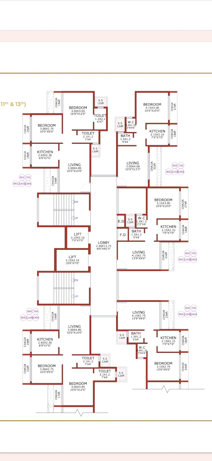 Floor Plan, sector 39 kharghar 1 Bedroom 700 Sq.Ft. Apartment In Sector 39 Kharghar Navi Mumbai 8047743