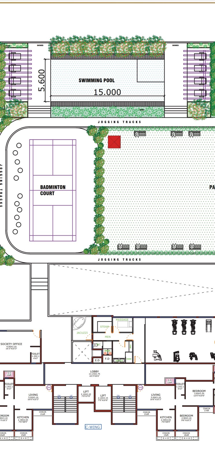 Floor Plan, sector 39 kharghar 1 Bedroom 700 Sq.Ft. Apartment In Sector 39 Kharghar Navi Mumbai 8047743