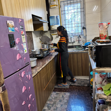 Kitchen in 3 BHK Builder Floor at Malviya Nagar – for Sale