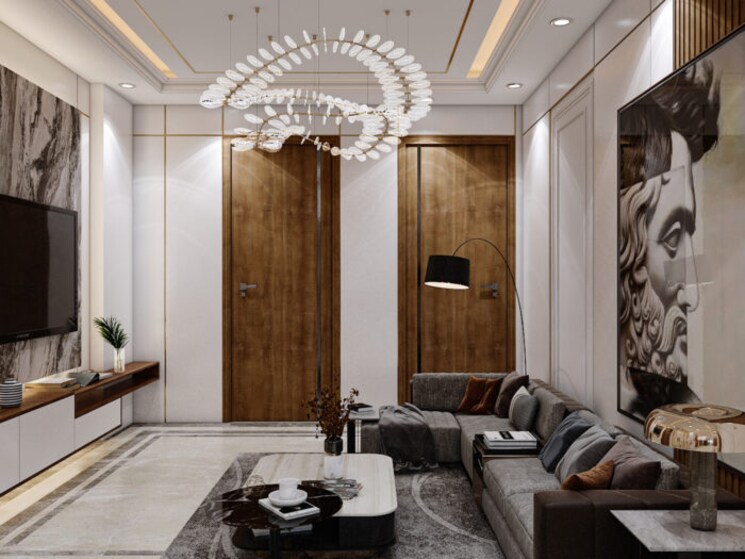 Living Room, unitech-deerwood-chase 4 Bedroom 300 Sq.Yd. Builder Floor In Nirvana Country Gurgaon 8048496