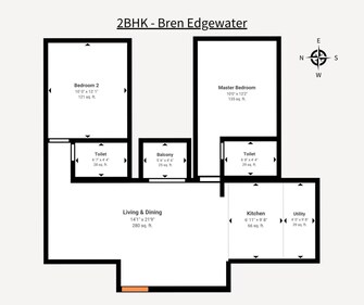 2 BHK Apartment For Resale in Bren EdgeWaters Kasavanahalli Bangalore  8049216