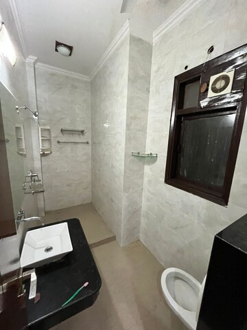 Bathroom in 3 BHK Builder Floor at Ansal Sushant Lok I, Sector 43 – for Rent