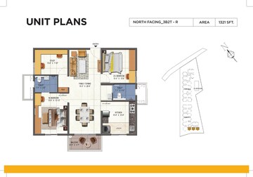 Floor Plan in 2.5 BHK Apartment at Urbanrise Opulence, Bachupally – for Sale
