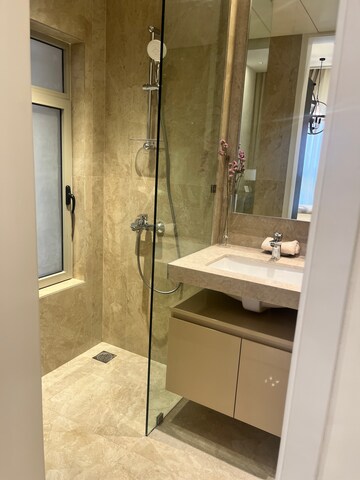 Bathroom in 2 BHK Apartment at Hiranandani Meadows, Manpada – for Rent