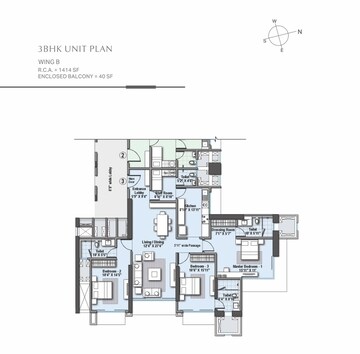 Floor Plan in 3 BHK Apartment at Raheja Imperia, Worli – for Sale