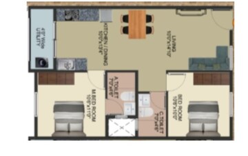 Floor Plan in 2 BHK Apartment at DS Max Spoorthi, Sarjapur – for Sale