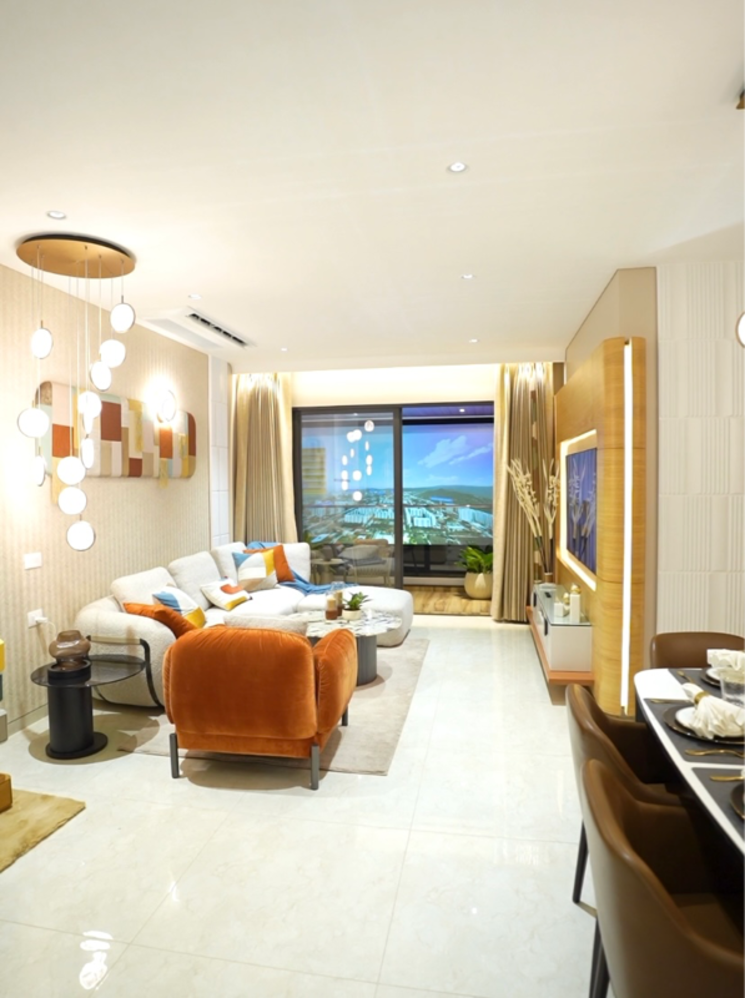 Living Room, gera-joy-on-the-tree-tops 3 Bedroom 1210 Sq.Ft. Apartment In Hinjewadi Phase 3 Pune 8051926