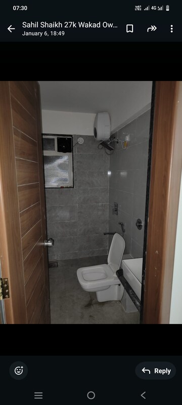 Bathroom in 2 BHK Apartment at Linux Bonheur, Wakad – for Rent