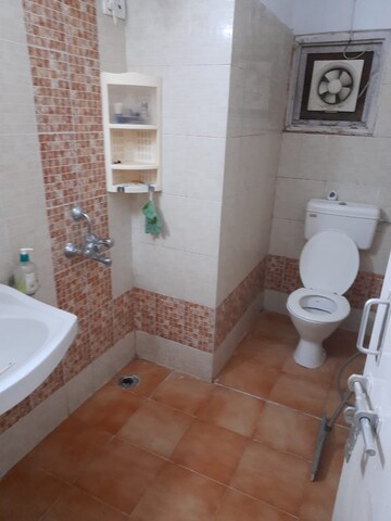 Bathroom in 3 BHK Apartment at Greenwood Apartment, Gomti Nagar – for Rent