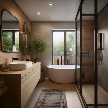 Bathroom in 4 BHK Apartment at Garia – for Rent