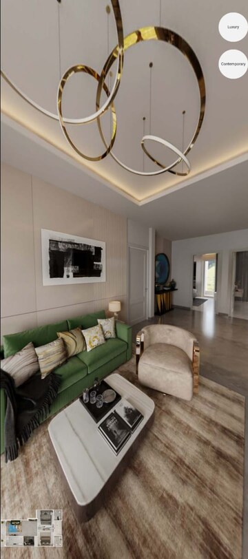 Living Room in 4 BHK Apartment at Adani Samsara Ivana, Sector 63 – for Sale