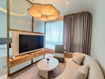 Living Room in 1 BHK Apartment at Bhartiya Leela Residences, Thanisandra Main Road – for Rent