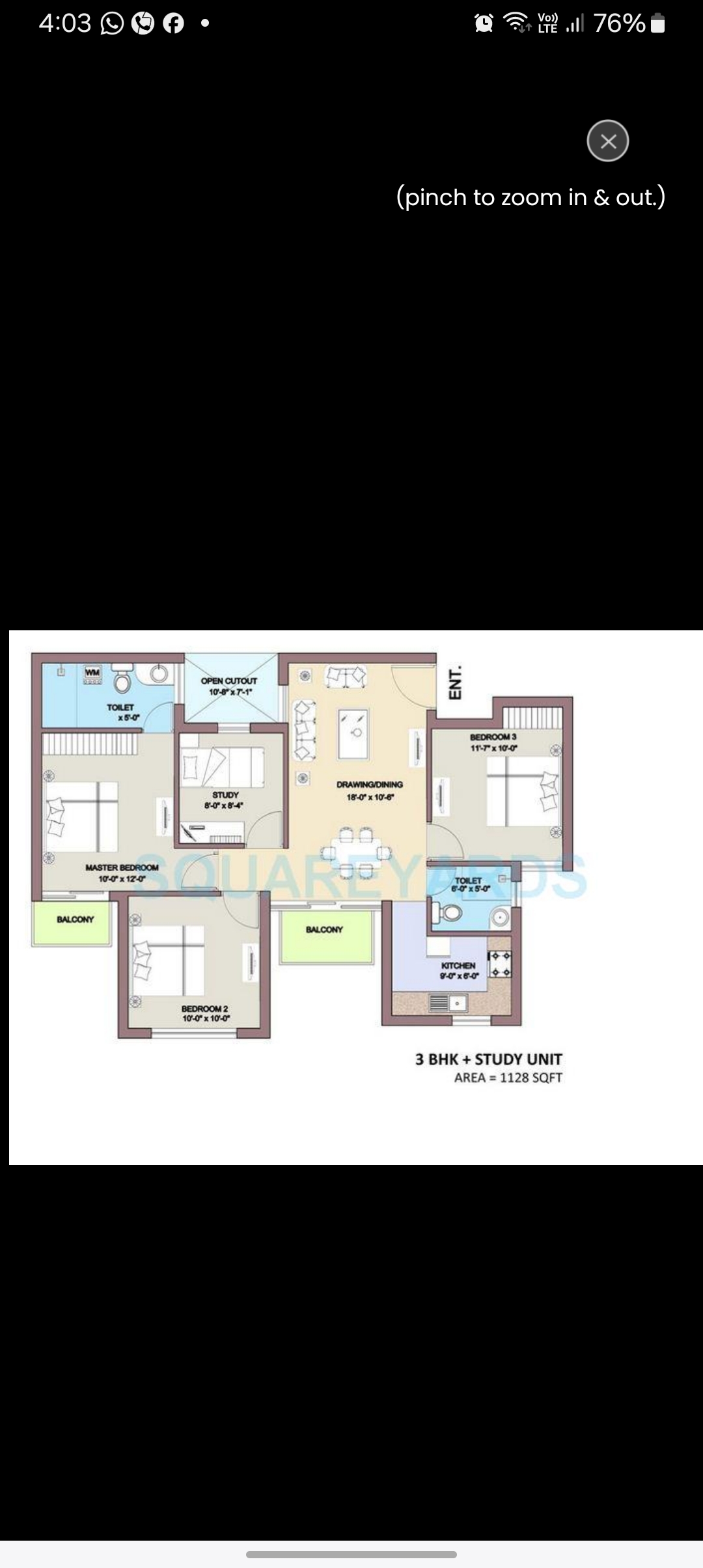 3 BHK + Study Room Apartment For Sale in BPTP Park Elite Premium